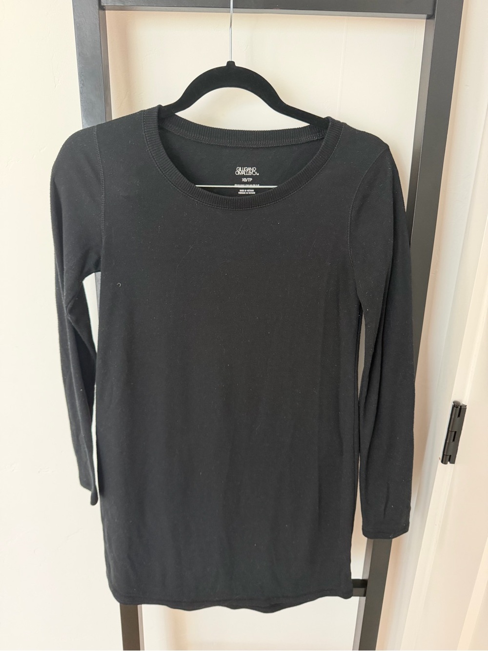 Gilligan & O'Malley Black Long Sleeve Crewneck Sleepwear